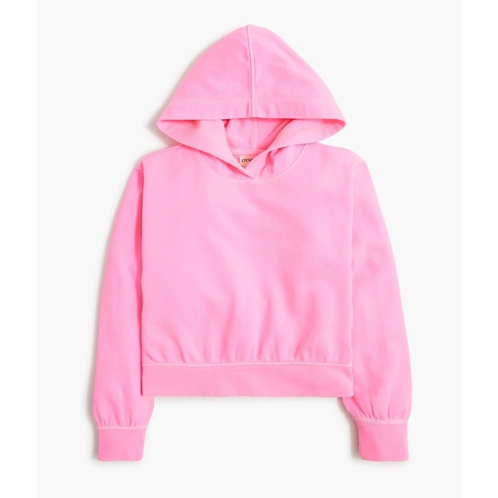 Crewcuts by J. Crew Kids Pink Velour Hoodie Sweatshirt Size Medium 8-9 Years